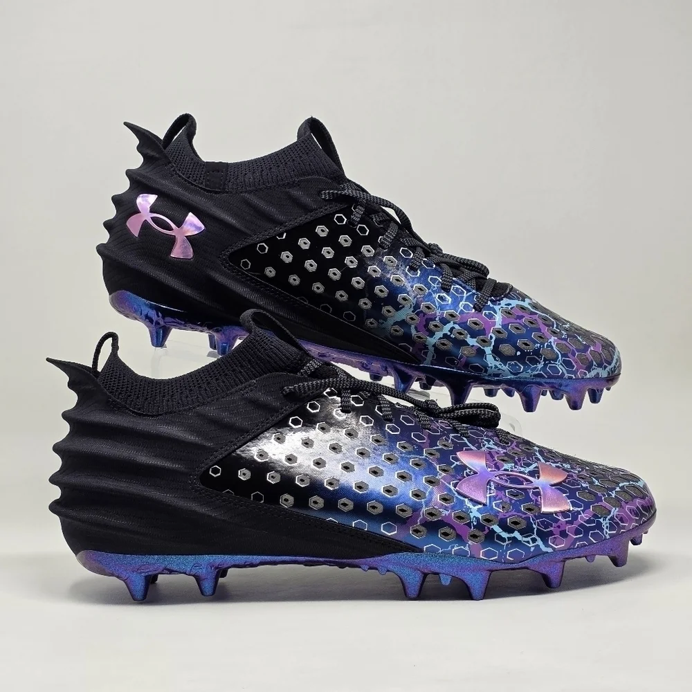 Under Armour Football Cleats Men Sz 14 Blur Smoke 2.0 Vibranium Justin Jefferson
